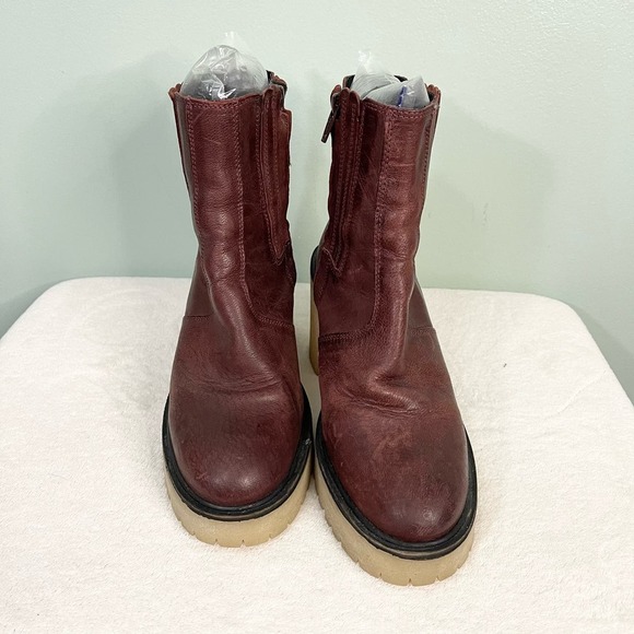 Free People Women's Cherry Chocolate Side Zip James Chelsea Ankle Boots Size 37 - Picture 2 of 10